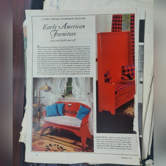 January 1965 Early American Furniture Patterns Uncut, WOMAN'S DAY MAGAZINE - Picture 4 of 7